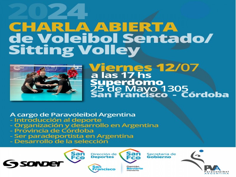 Llega a San Francisco la Selección Argentina de Vóley Sentado