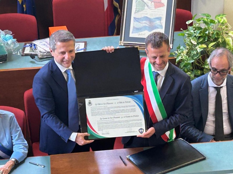 Delegación sanfrancisqueña fue recibida por autoridades municipales de Pinerolo