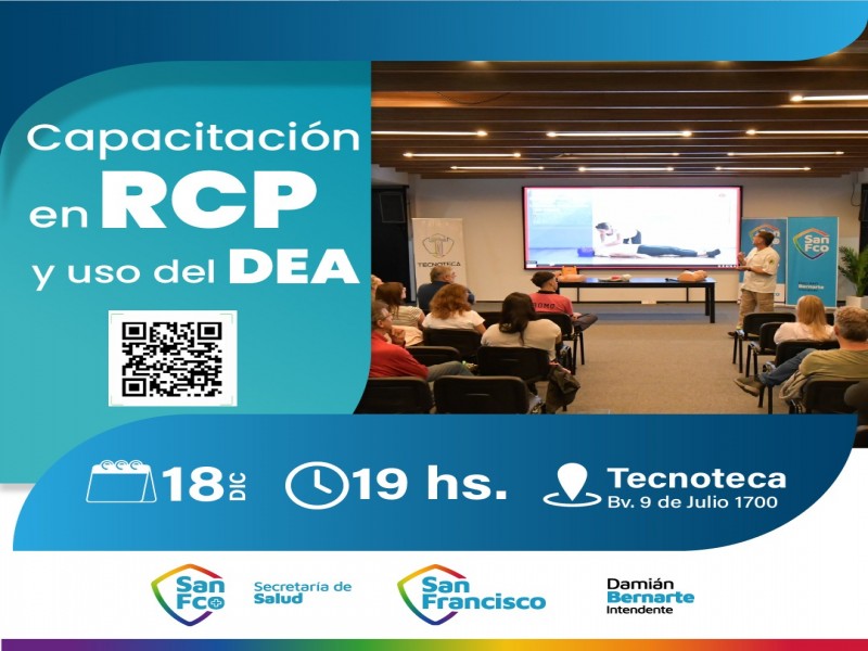 La municipalidad de San Francisco realizará una capacitación abierta en RCP y uso del DEA