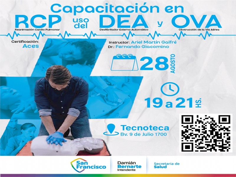 Capacitación gratuita en RCP: el jueves 28 nuevo encuentro en Tecnoteca 