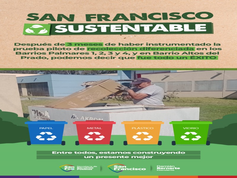 Éxito en la prueba piloto de recolección diferenciada en barrios de la ciudad