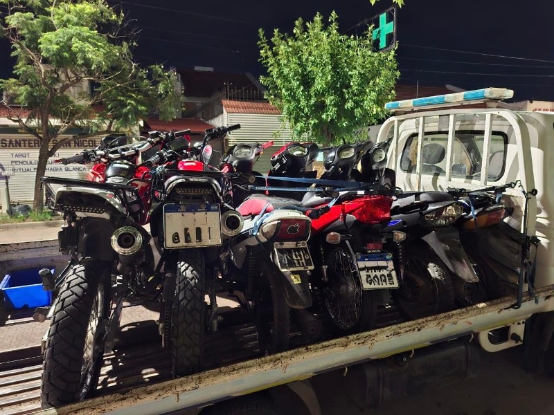 Operativo de control vehicular: 10 motocicletas y 1 auto retenidos